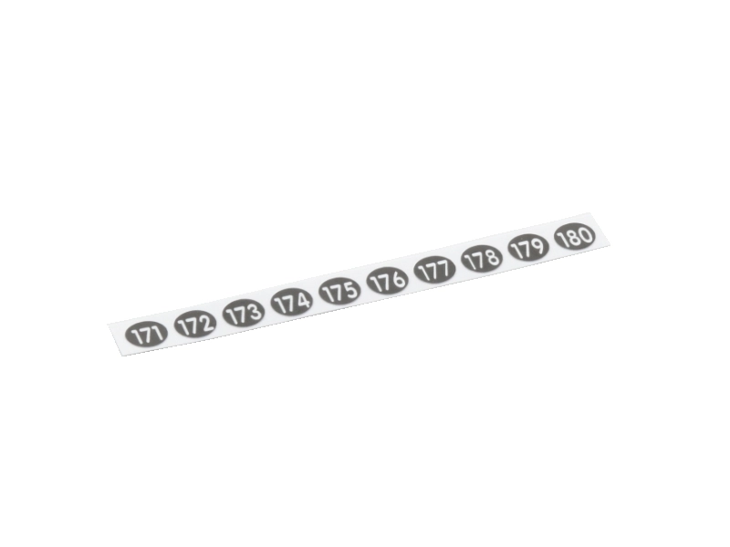 Stift-Aufklebenummern 171, 172, 173, 174, 175, 176, 177, 178, 179, 180 für Addimat Kellnerstifte, 9037-NUM.12