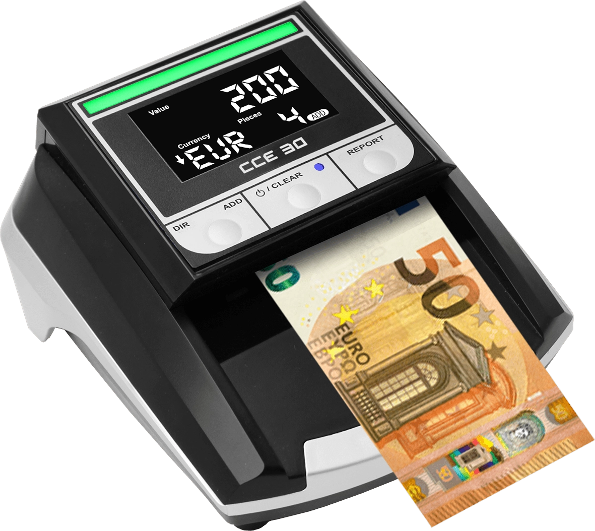 Banknotenprüfgerät Cash Concepts CCE 30 mit EZB Bundesbanktest, Alle gängigen Währungen inkl. Dollar