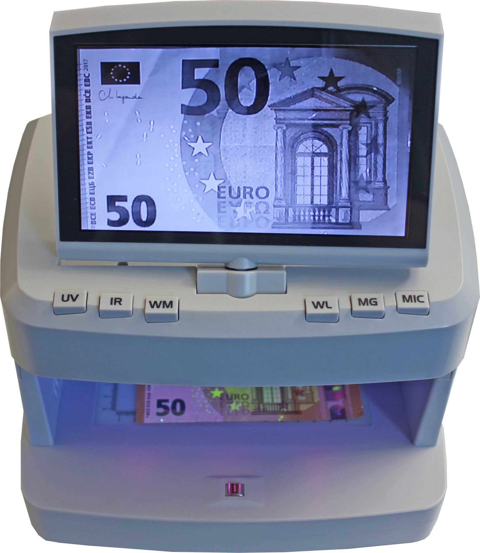 Banknotenprüfgerät Cash Concepts CCE 70 mit EZB Bundesbanktest Professionelle Anzeigemodus Bildschirm