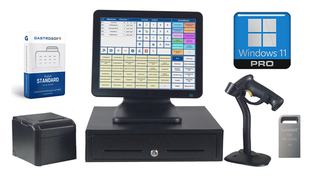 MagicPOS Handels-Kassenpaket mit Scanner und Kassenlade
