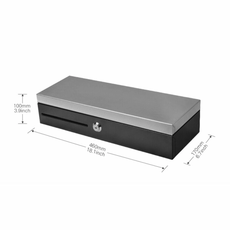 Kassenklapplade MagicPOS MP-460, silber/schwarz, 460x100x170mm, 8 Münz-, 6 Scheinfächer, 1 Scheckfach